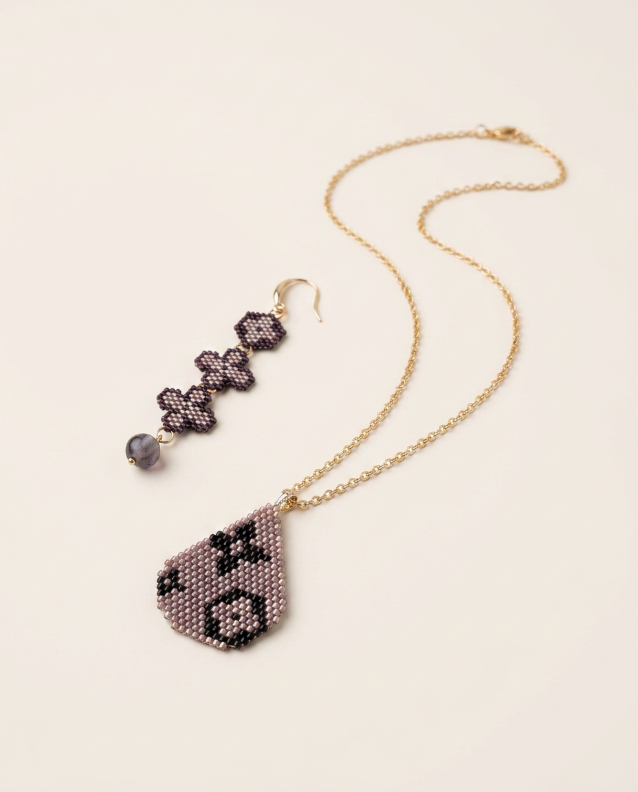 Midnight Cross Miyuki Jewelry Set