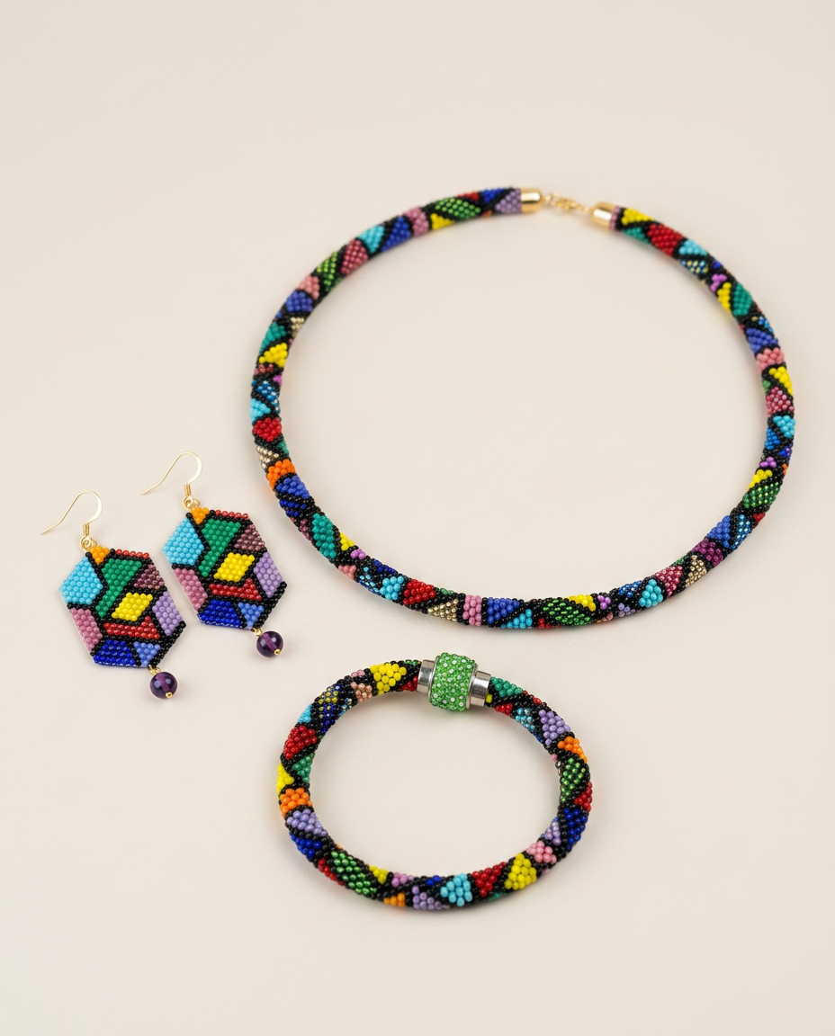Geometric Mosaic Jewelry Set