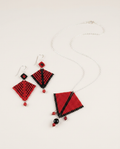 Crimson Geometry Jewelry Set