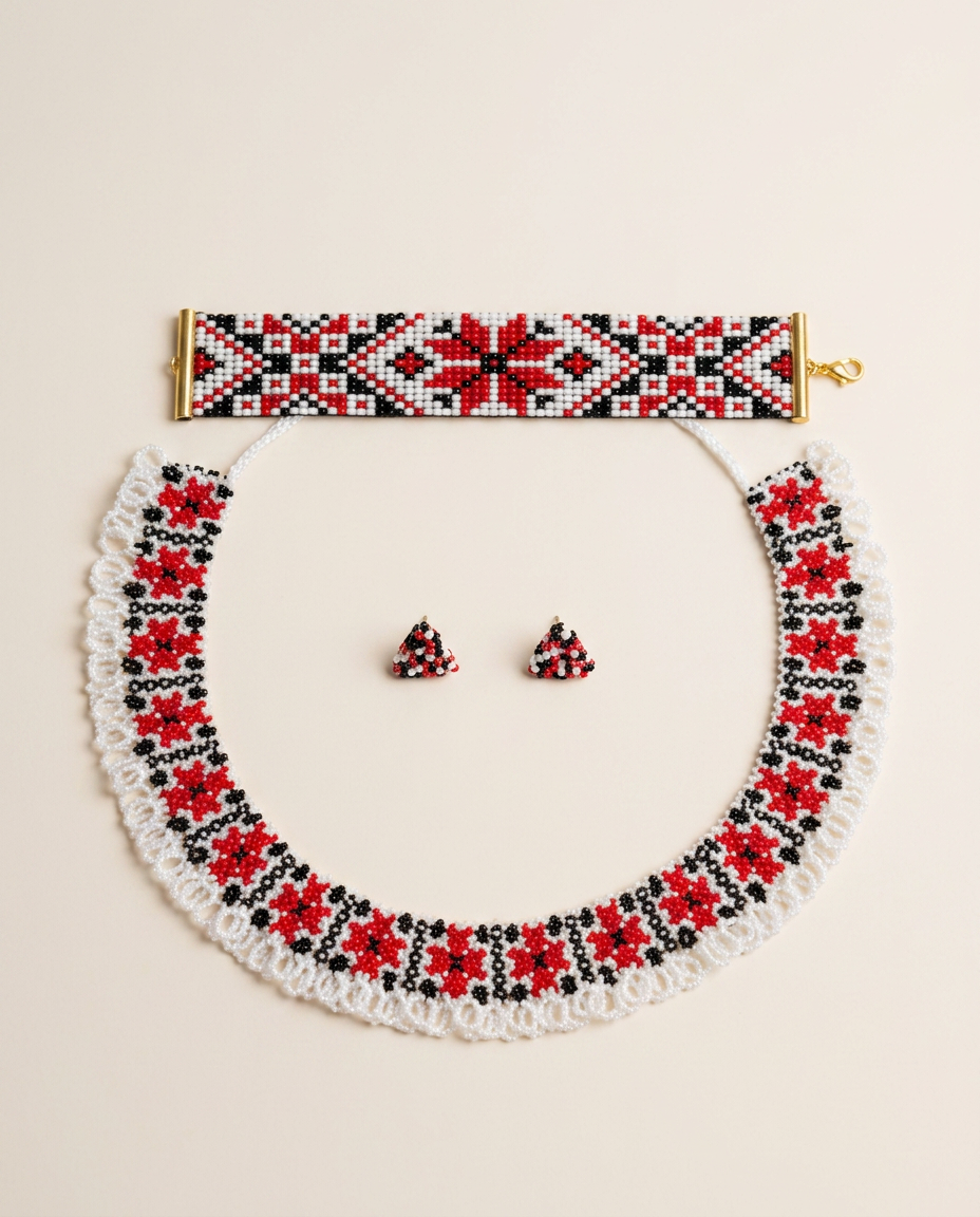 Red Ornament Jewelry Set