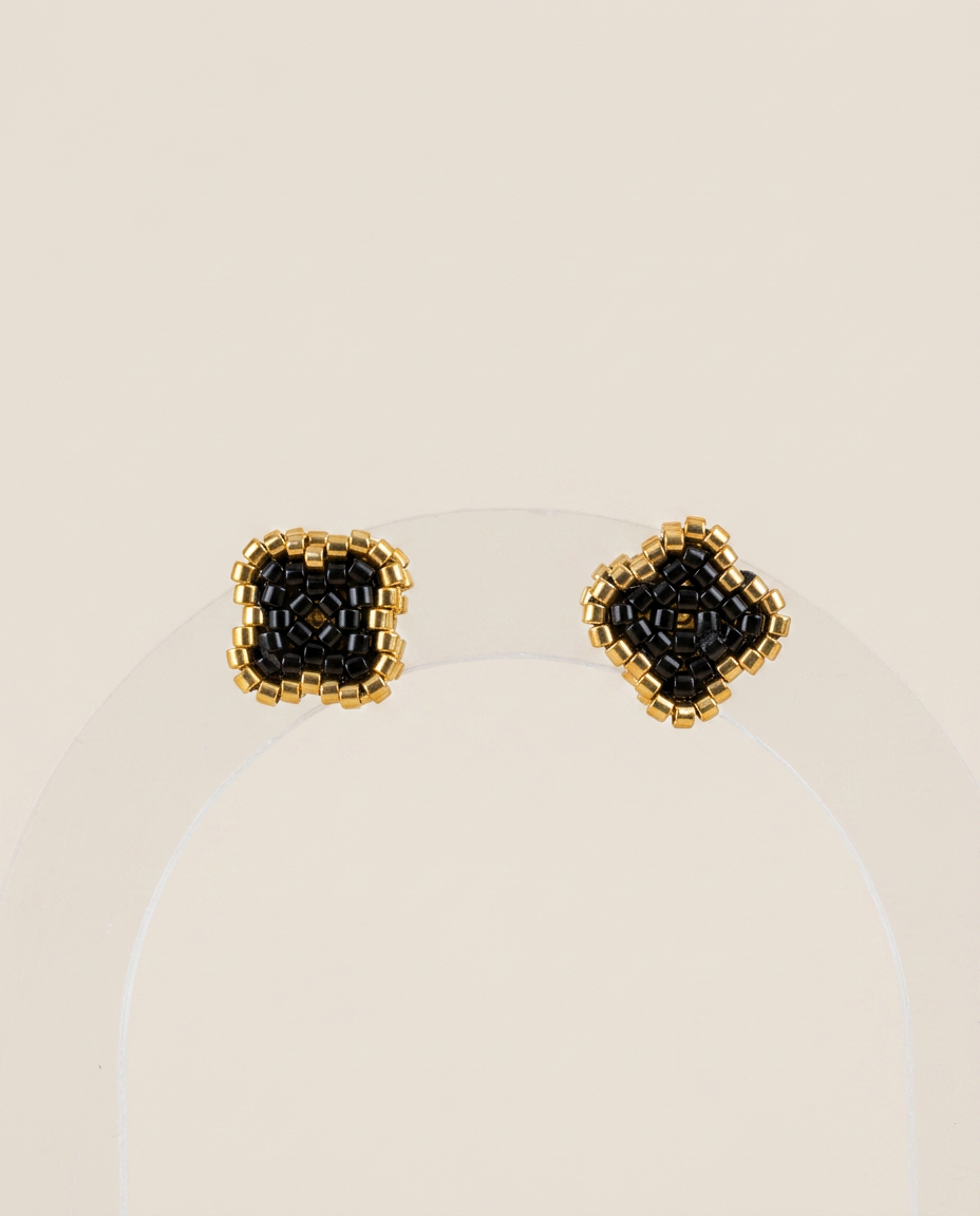 Midnight Gold Stud Earrings