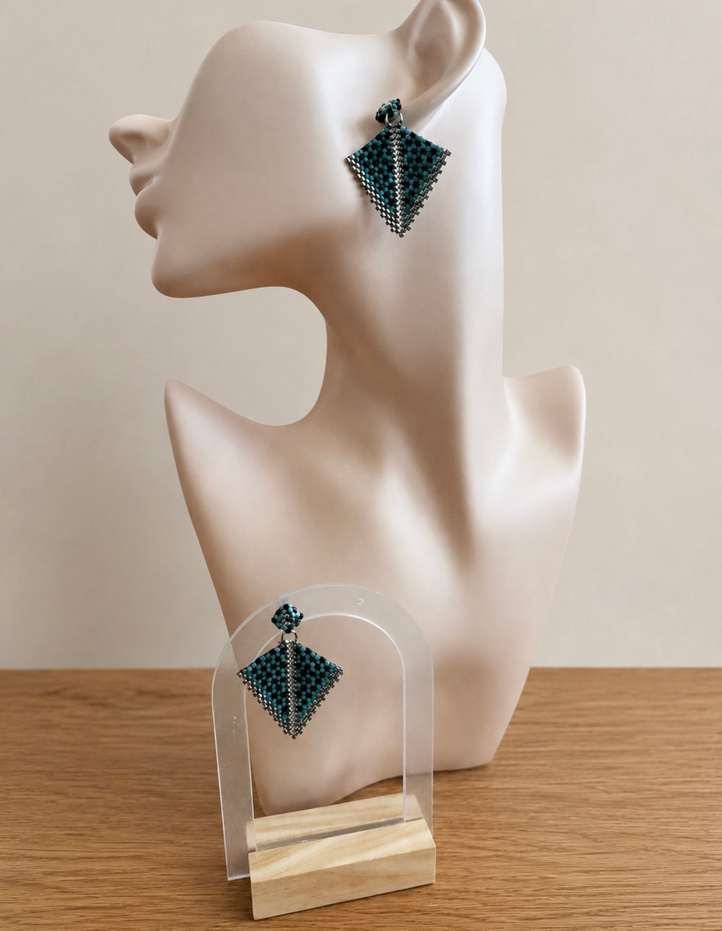 Emerald Geometry Earrings