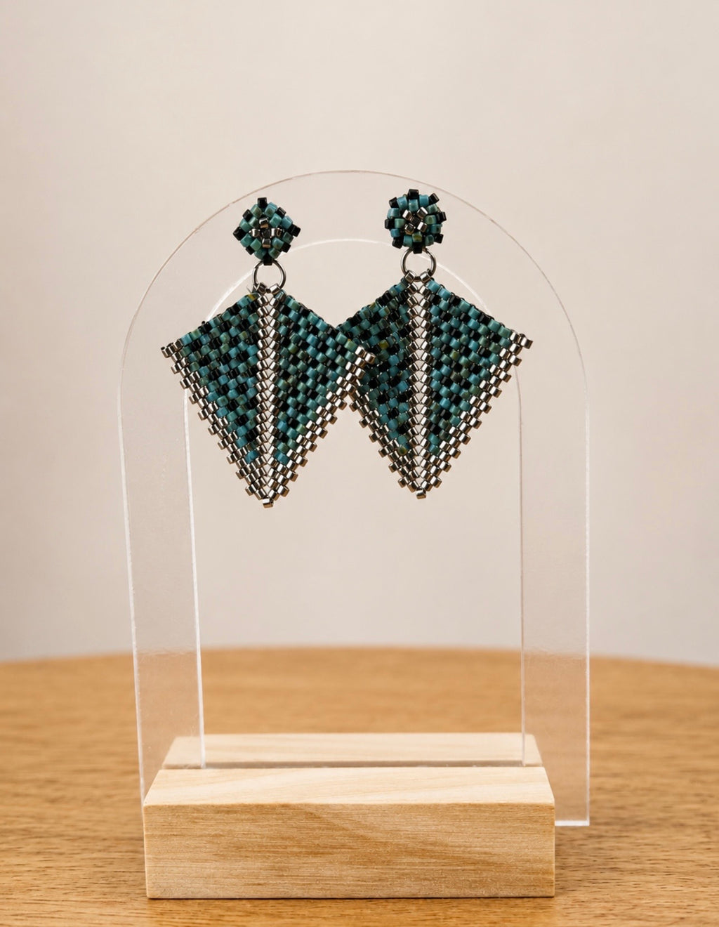 Emerald Geometry Earrings