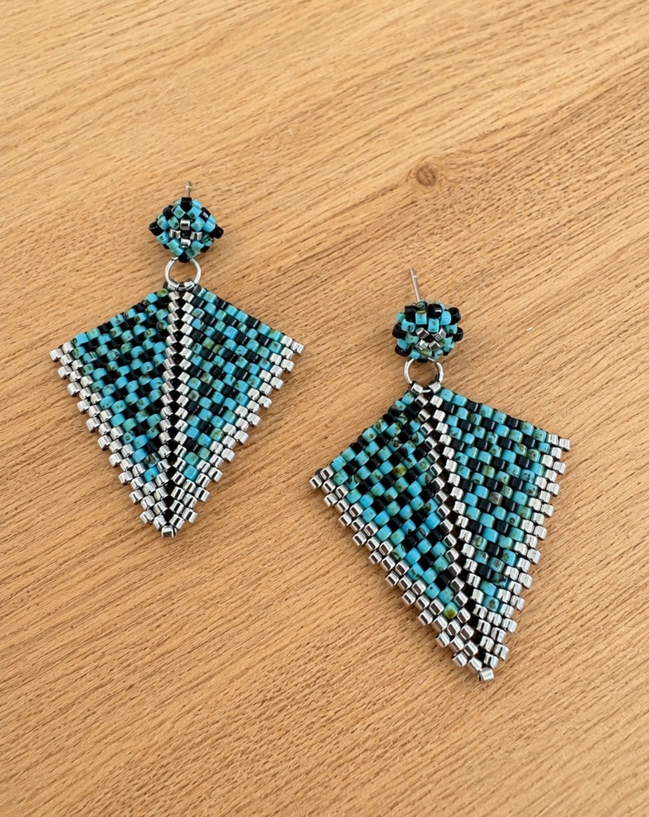 Emerald Geometry Earrings