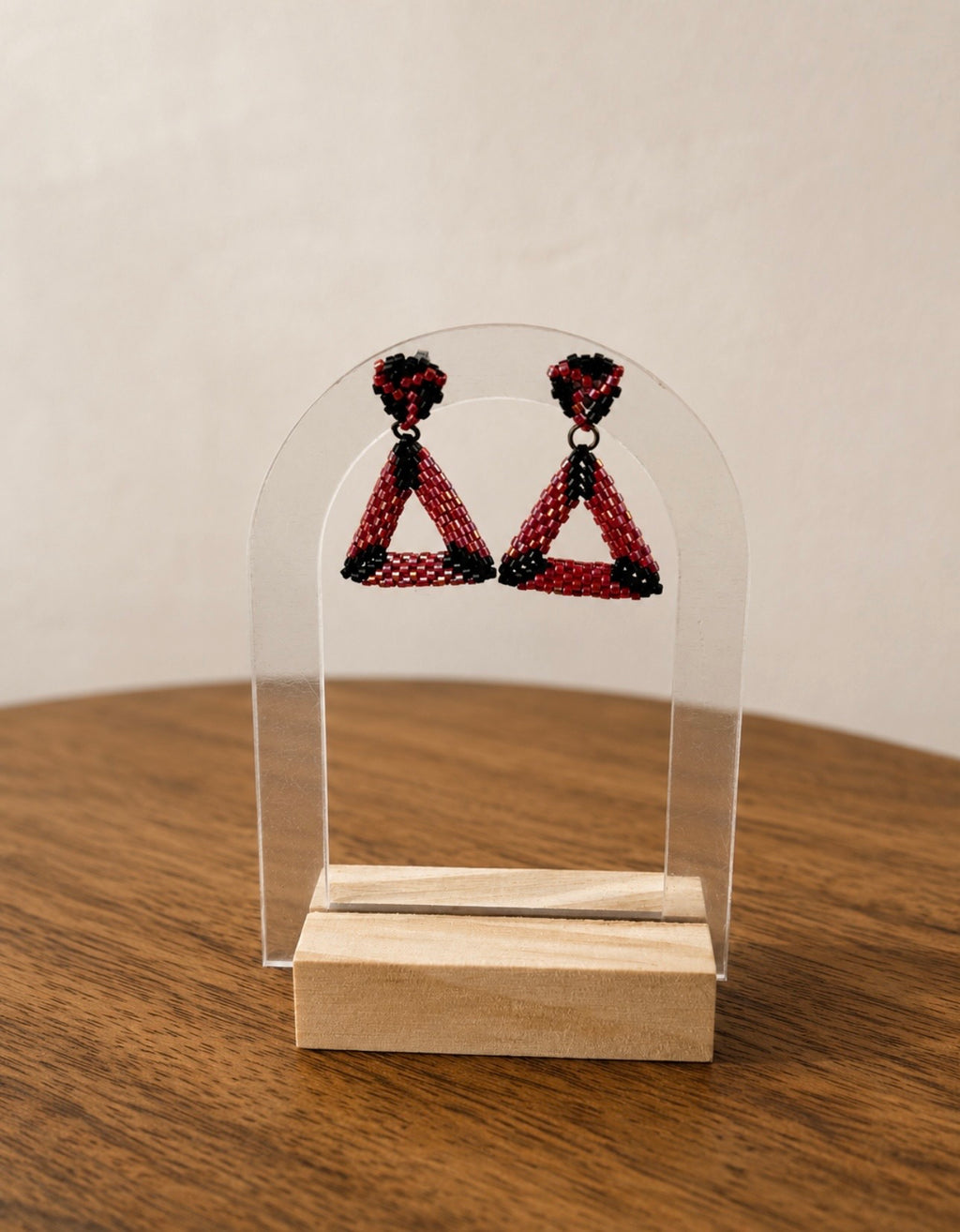 Berry Triangle Earrings
