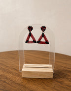 Berry Triangle Earrings