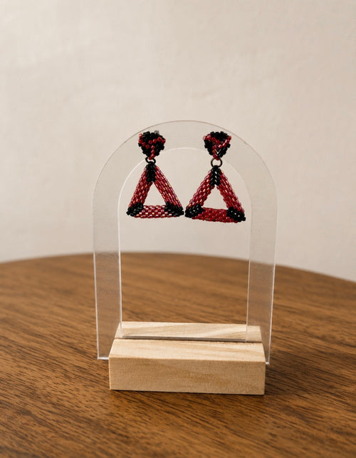 Berry Triangle Earrings