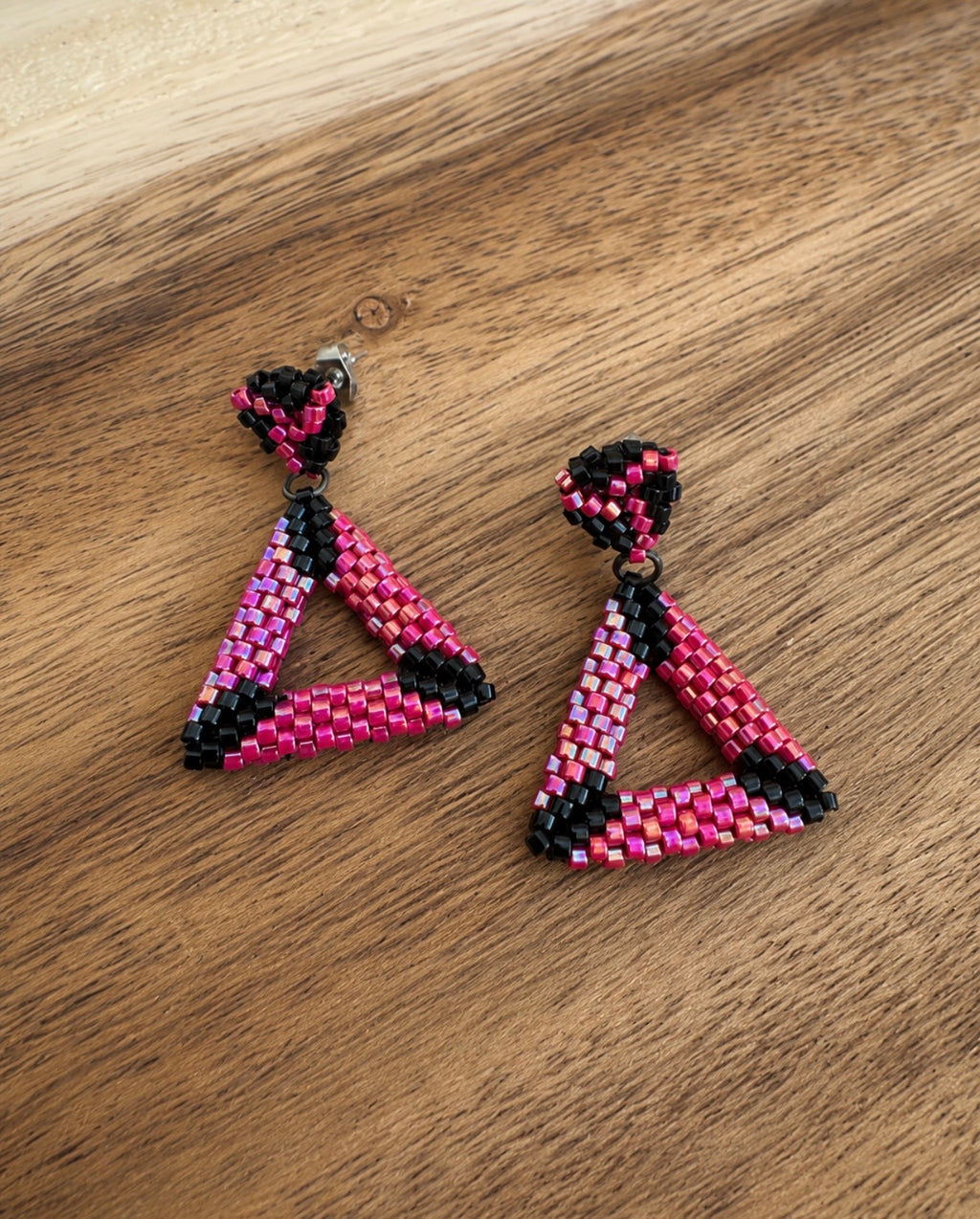 Berry Triangle Earrings