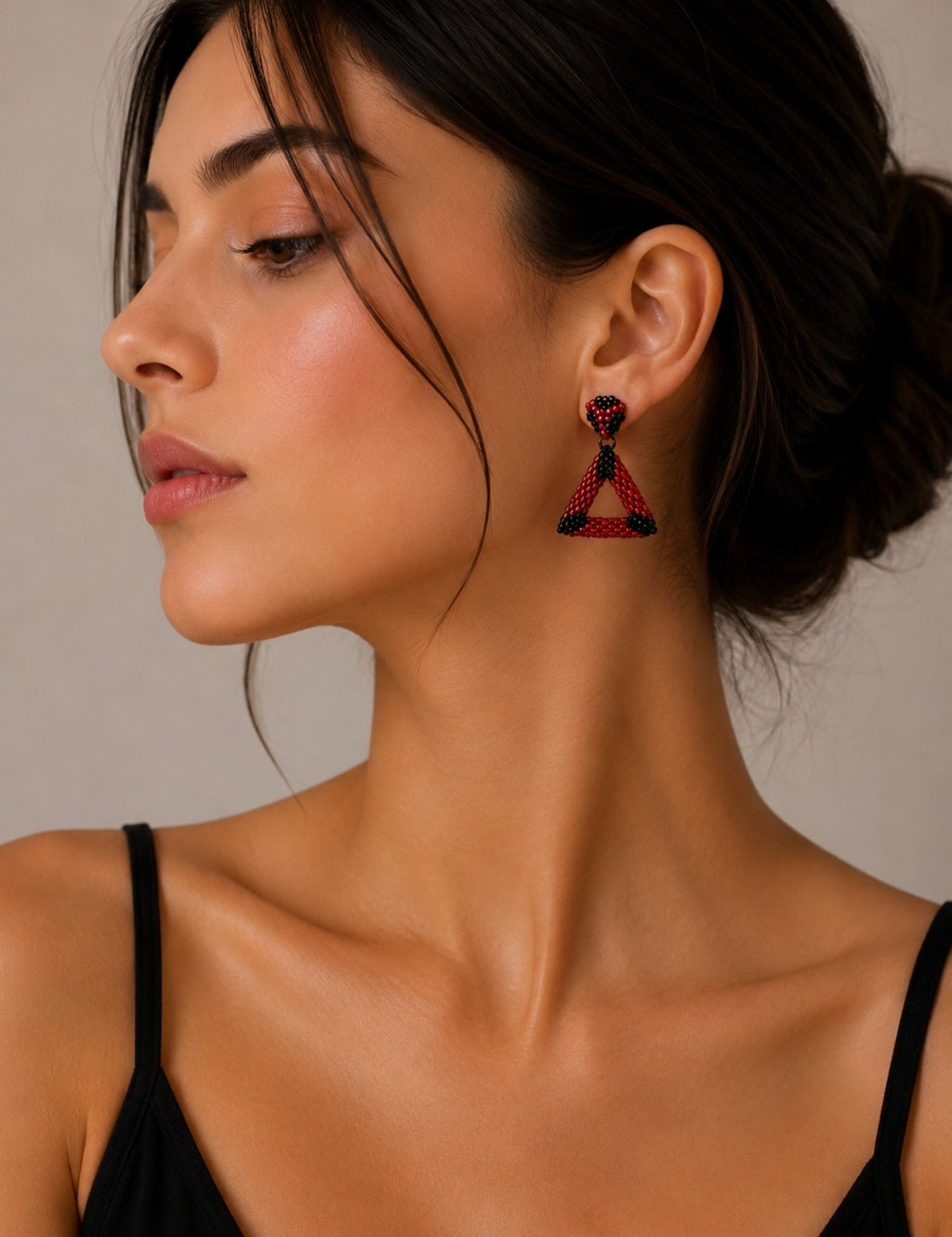 Berry Triangle Earrings