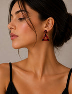 Berry Triangle Earrings