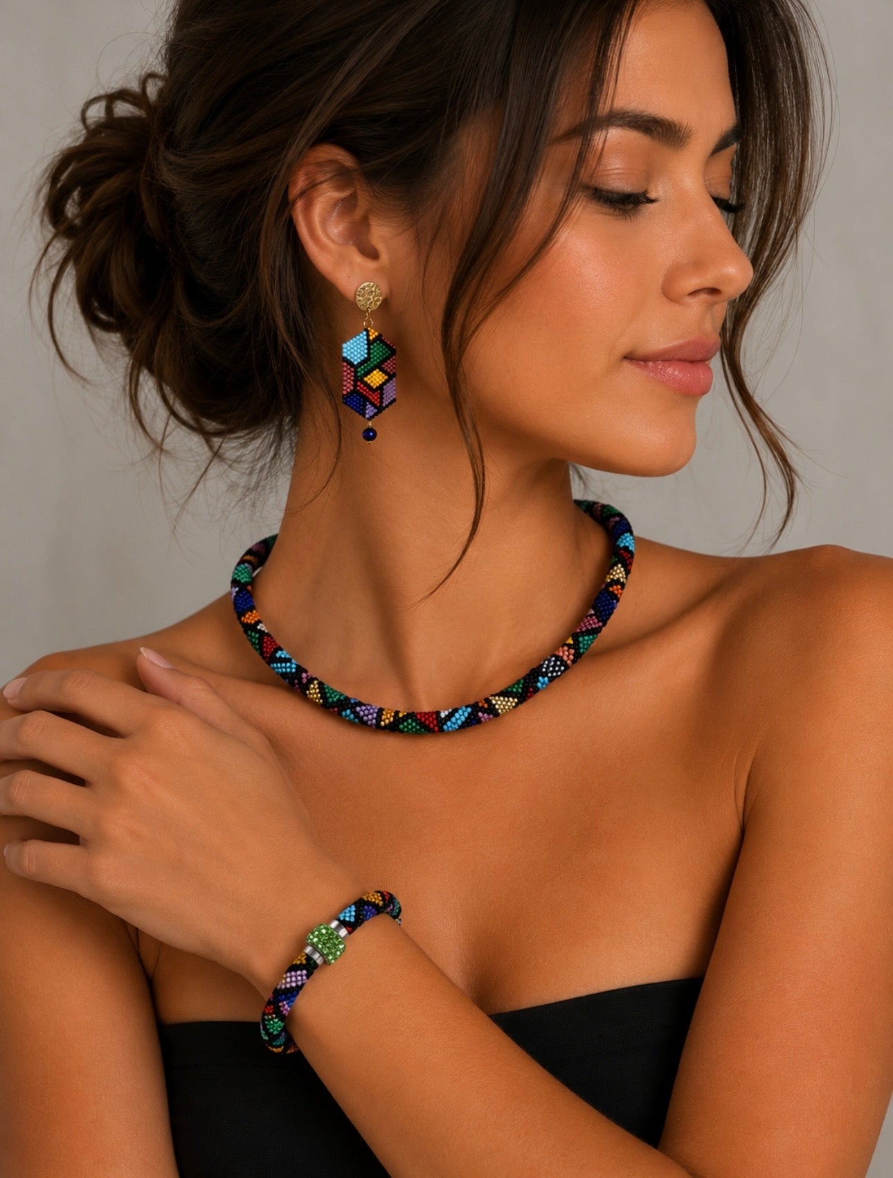 Geometric Mosaic Jewellery Set