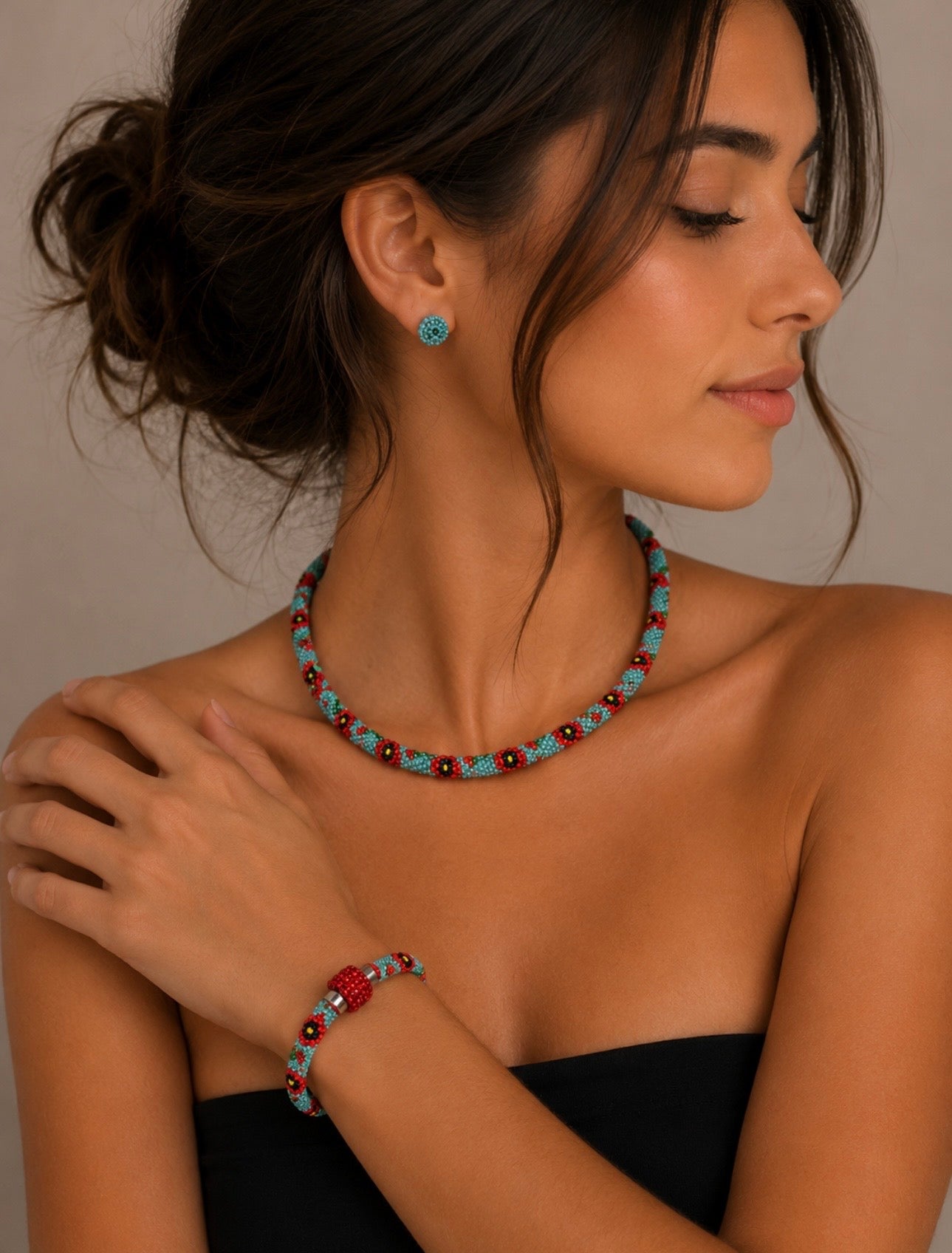 Poppy Field Jewelry Set
