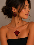 Crimson Geometry Jewellery Set