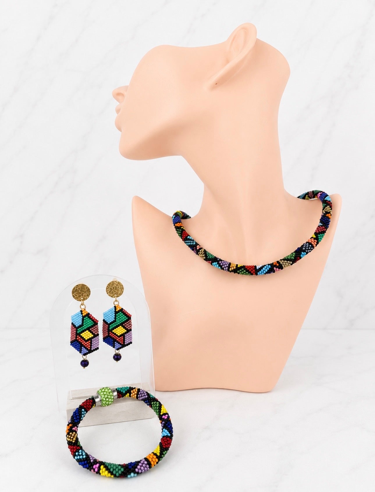 Geometric Mosaic Jewellery Set