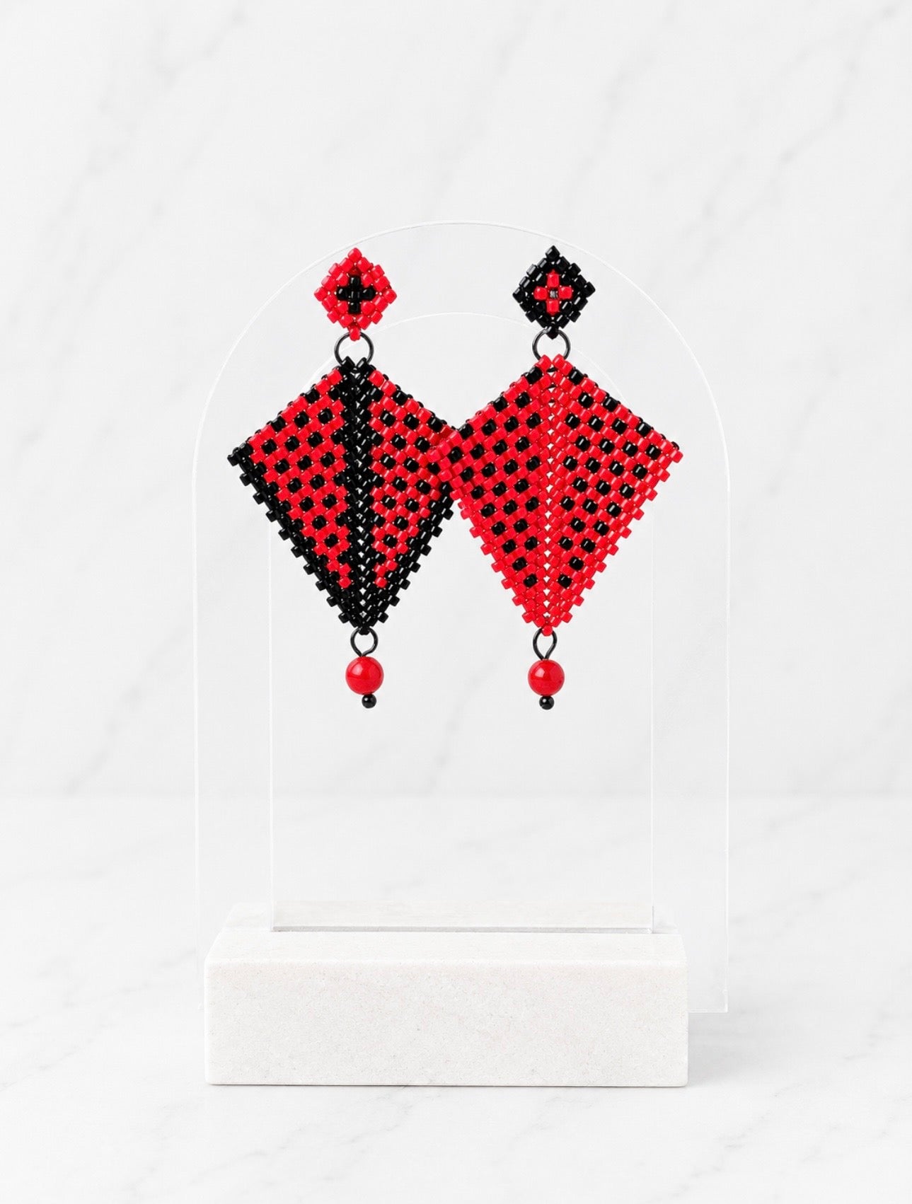 Crimson Geometry Jewellery Set