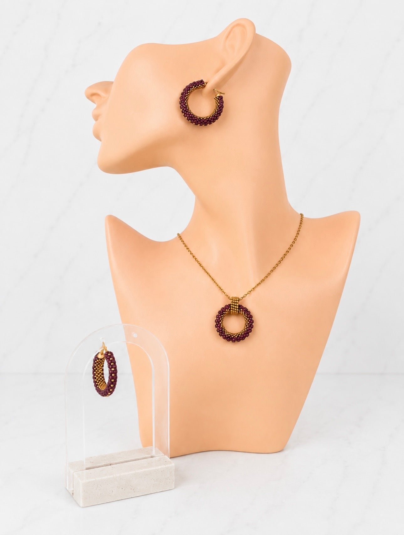 Golden Blush Circle Jewelry Set