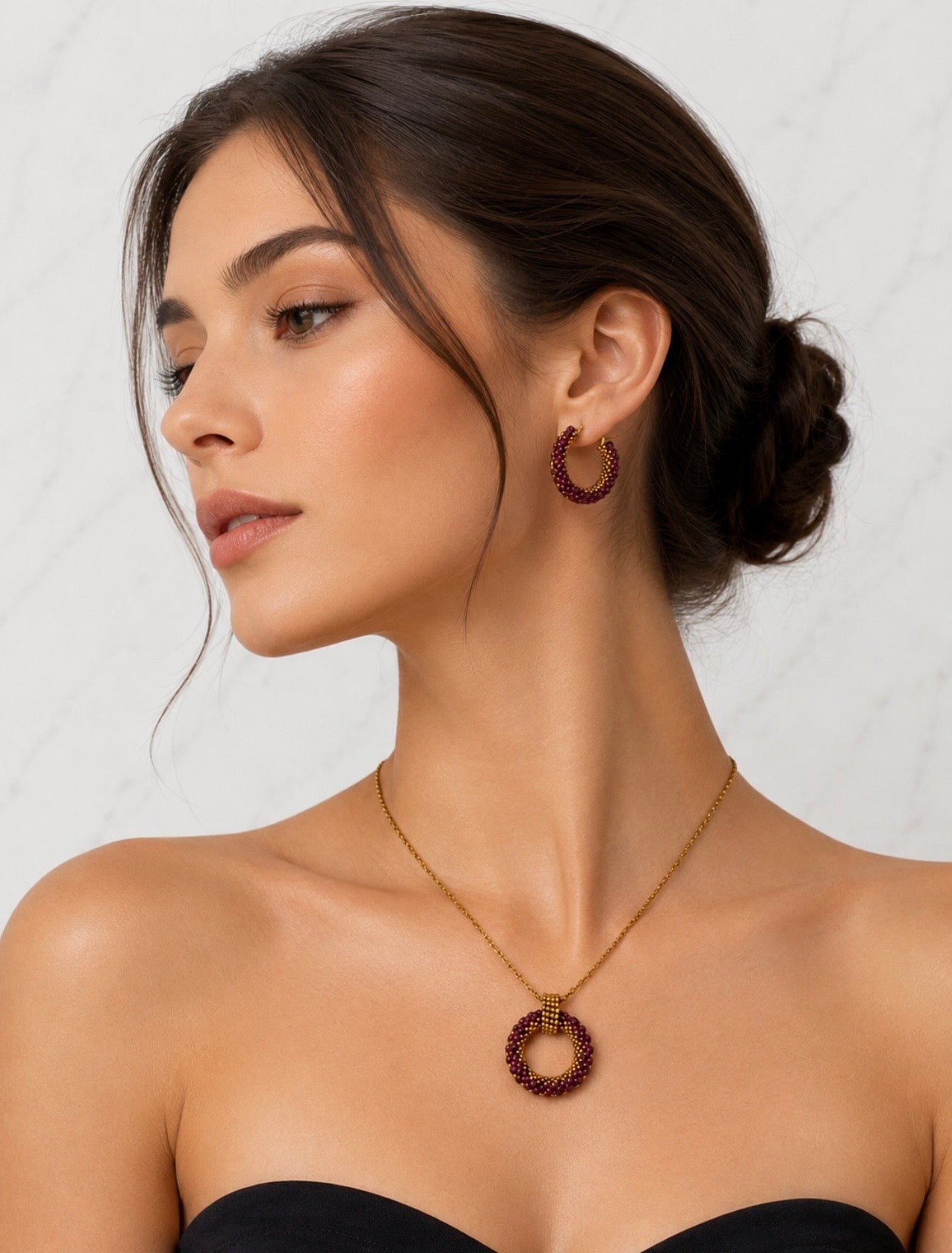 Golden Blush Circle Jewelry Set