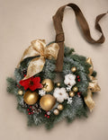 Golden Welcome Door Wreath