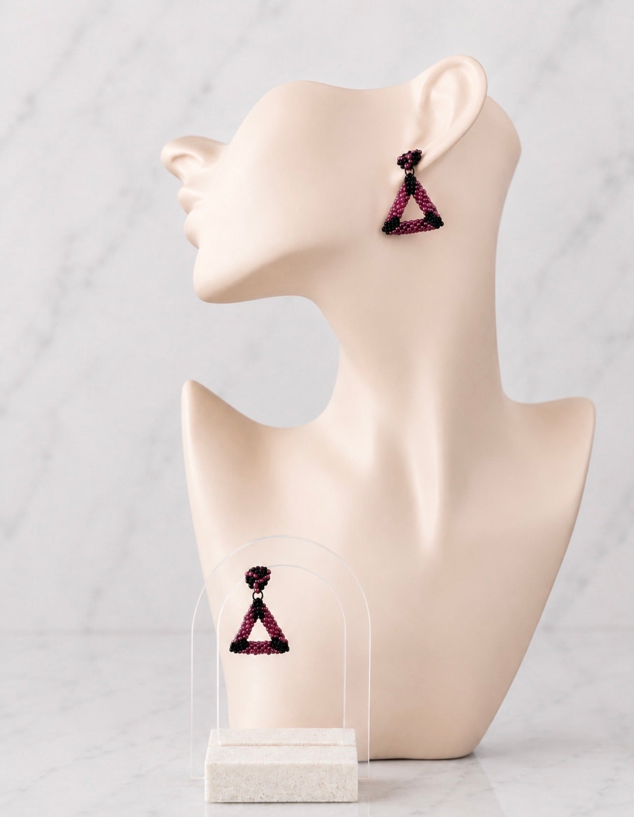 Berry Triangle Earrings