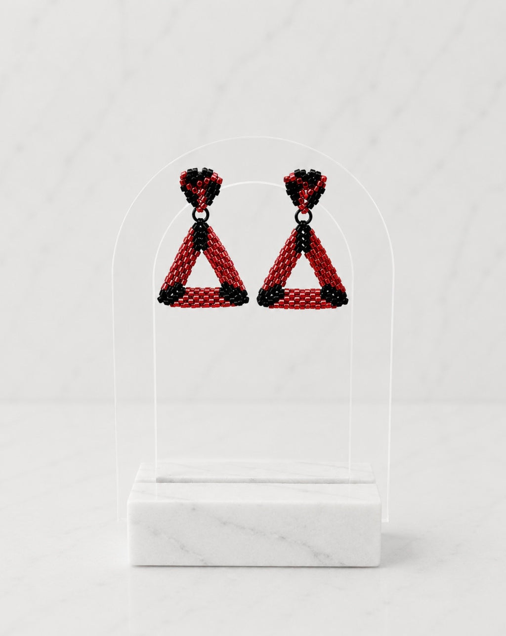 Berry Triangle Earrings