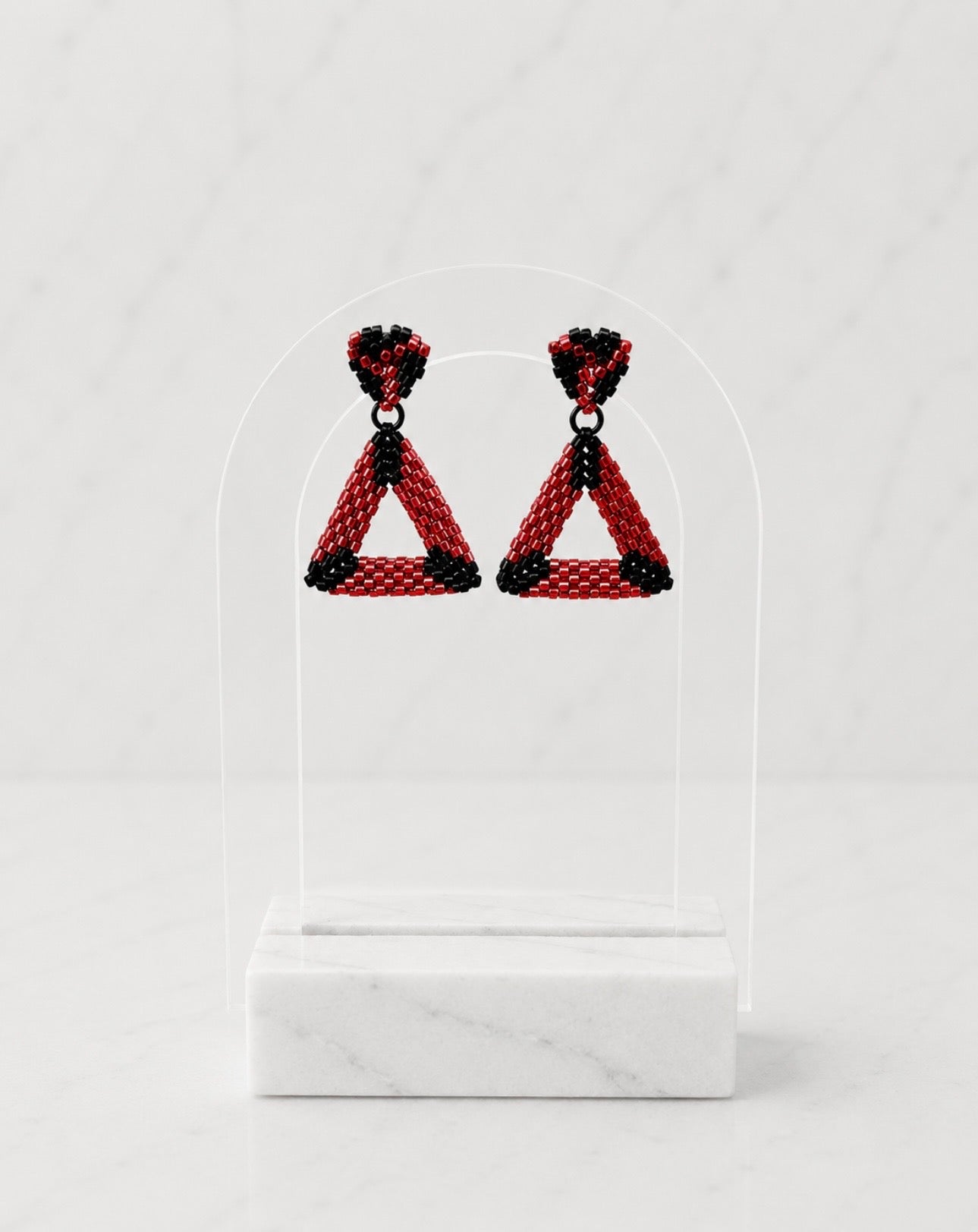 Berry Triangle Earrings