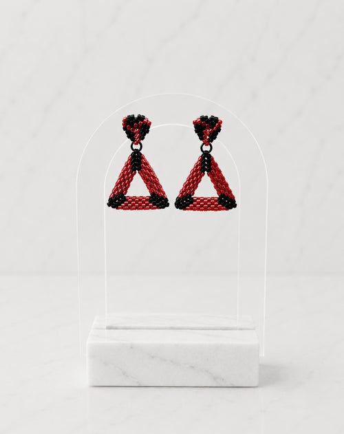 Berry Triangle Earrings