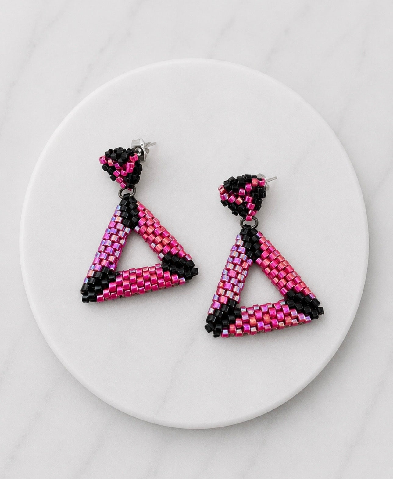 Berry Triangle Earrings