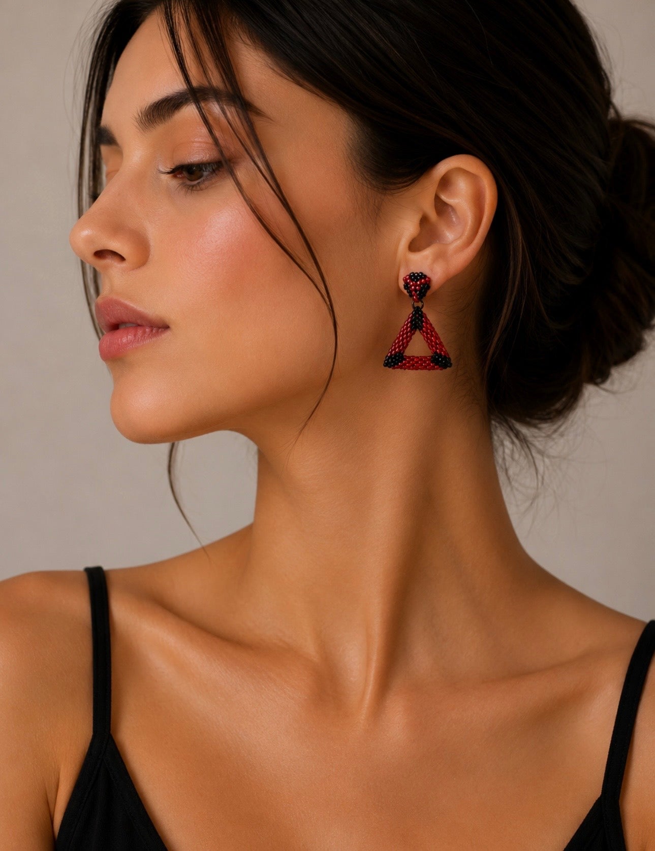 Berry Triangle Earrings