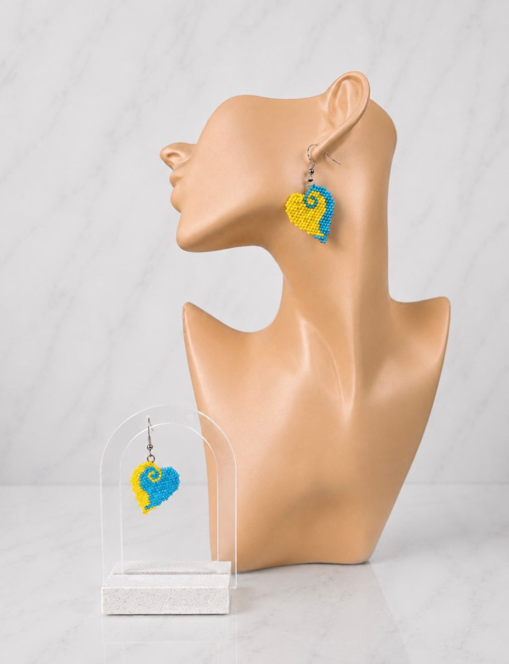 Blue Sky Heart Earrings