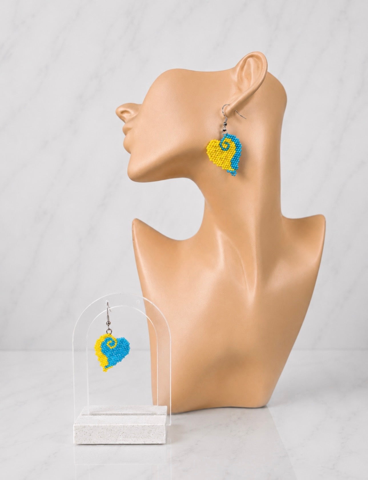 Blue Sky Heart Earrings