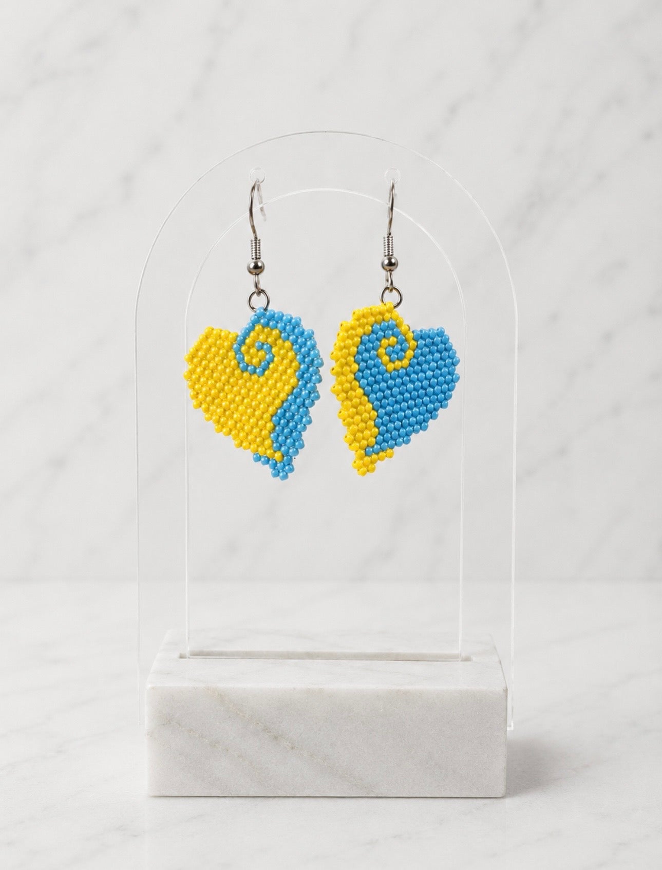 Blue Sky Heart Earrings