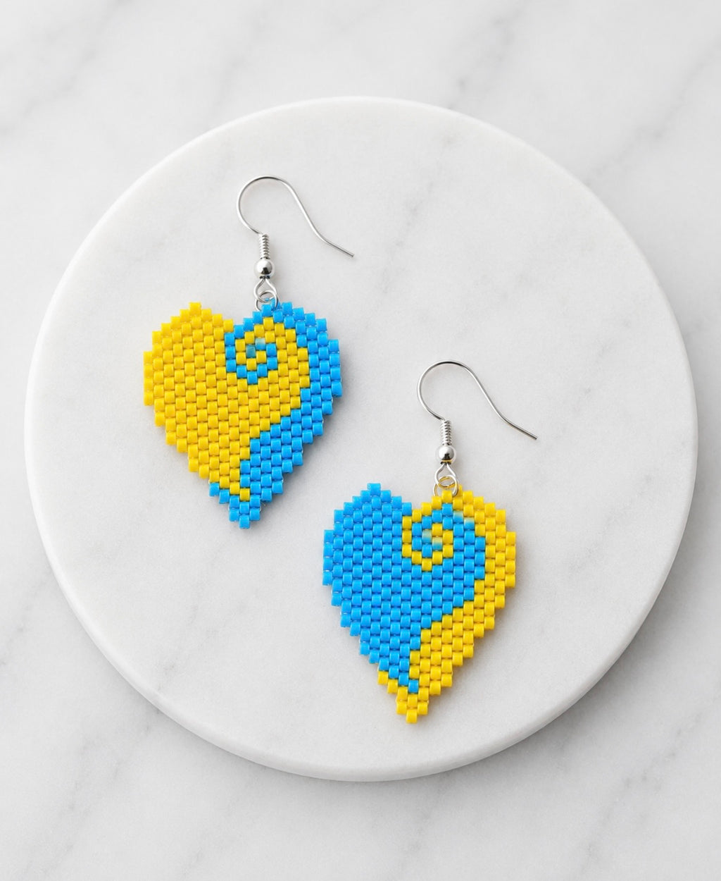 Blue Sky Heart Earrings
