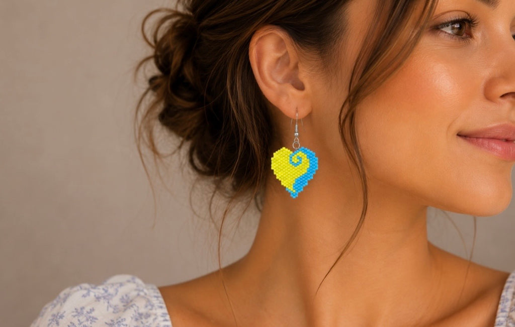 Blue Sky Heart Earrings