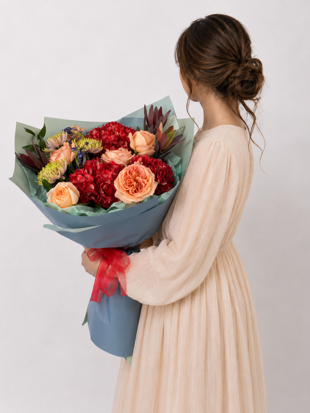 Crimson Apricot Bouquet