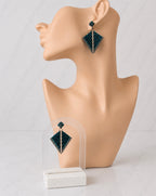Emerald Geometry Earrings