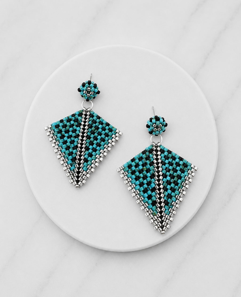 Emerald Geometry Earrings
