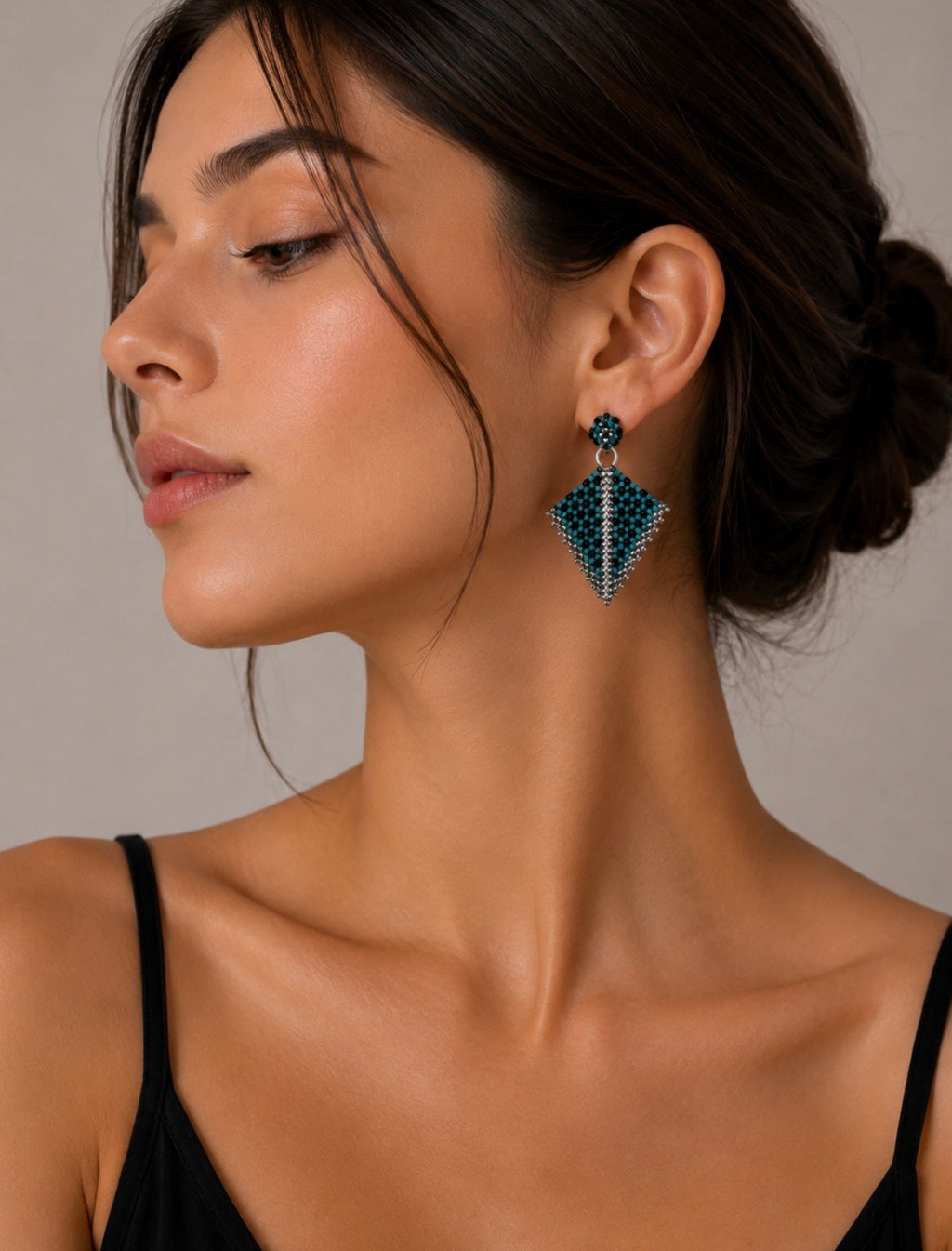 Emerald Geometry Earrings