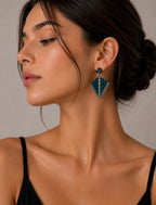 Emerald Geometry Earrings