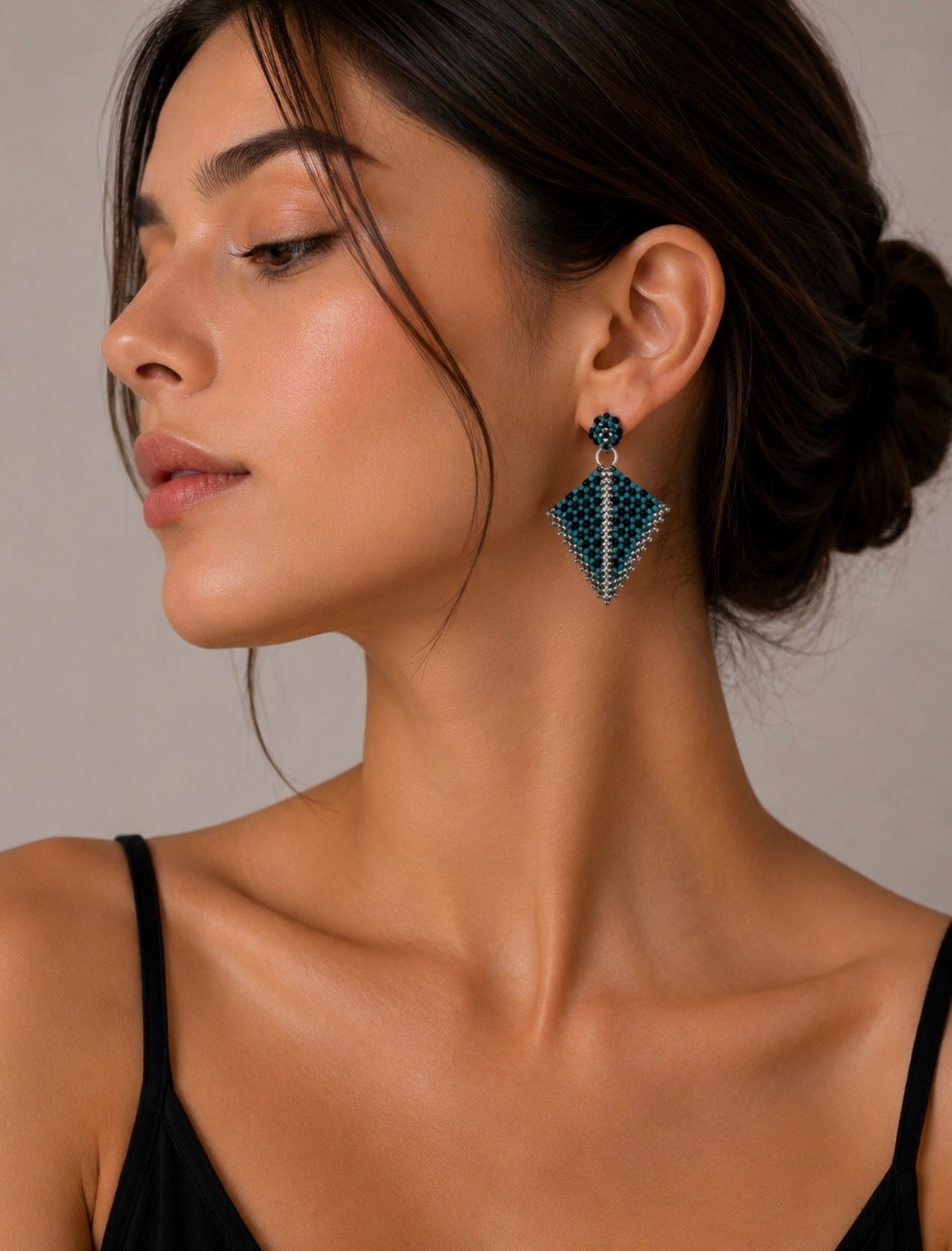 Emerald Geometry Earrings
