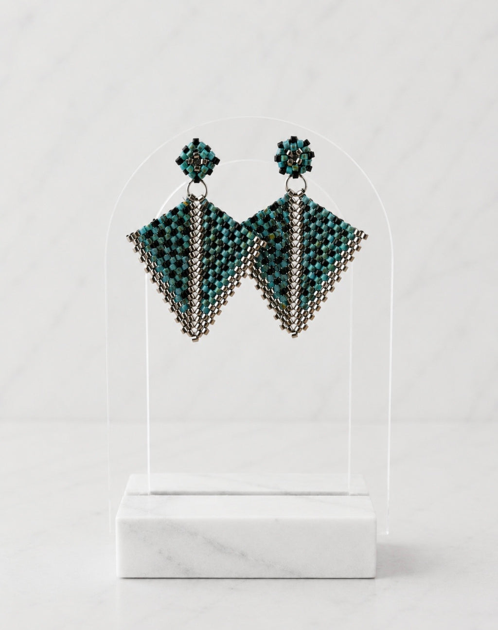 Emerald Geometry Earrings