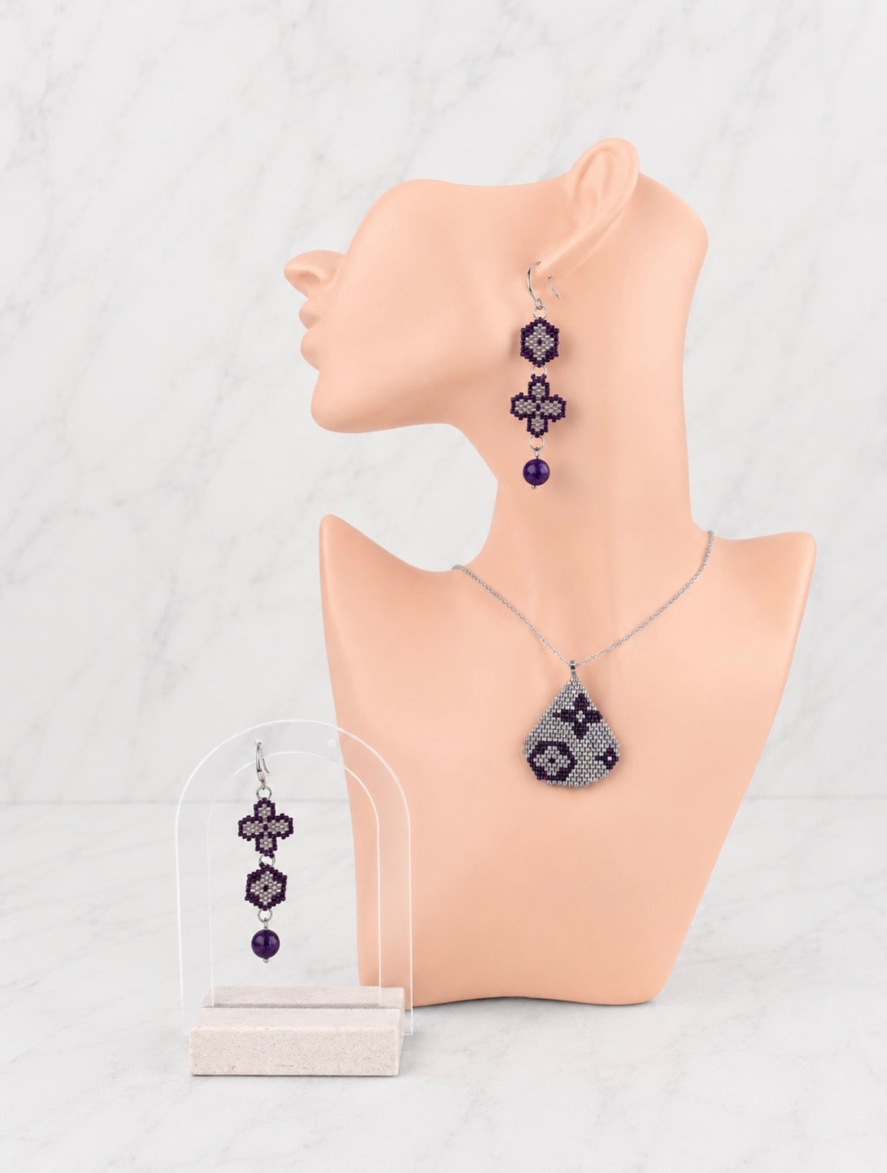 Midnight Cross Miyuki Jewellery Set