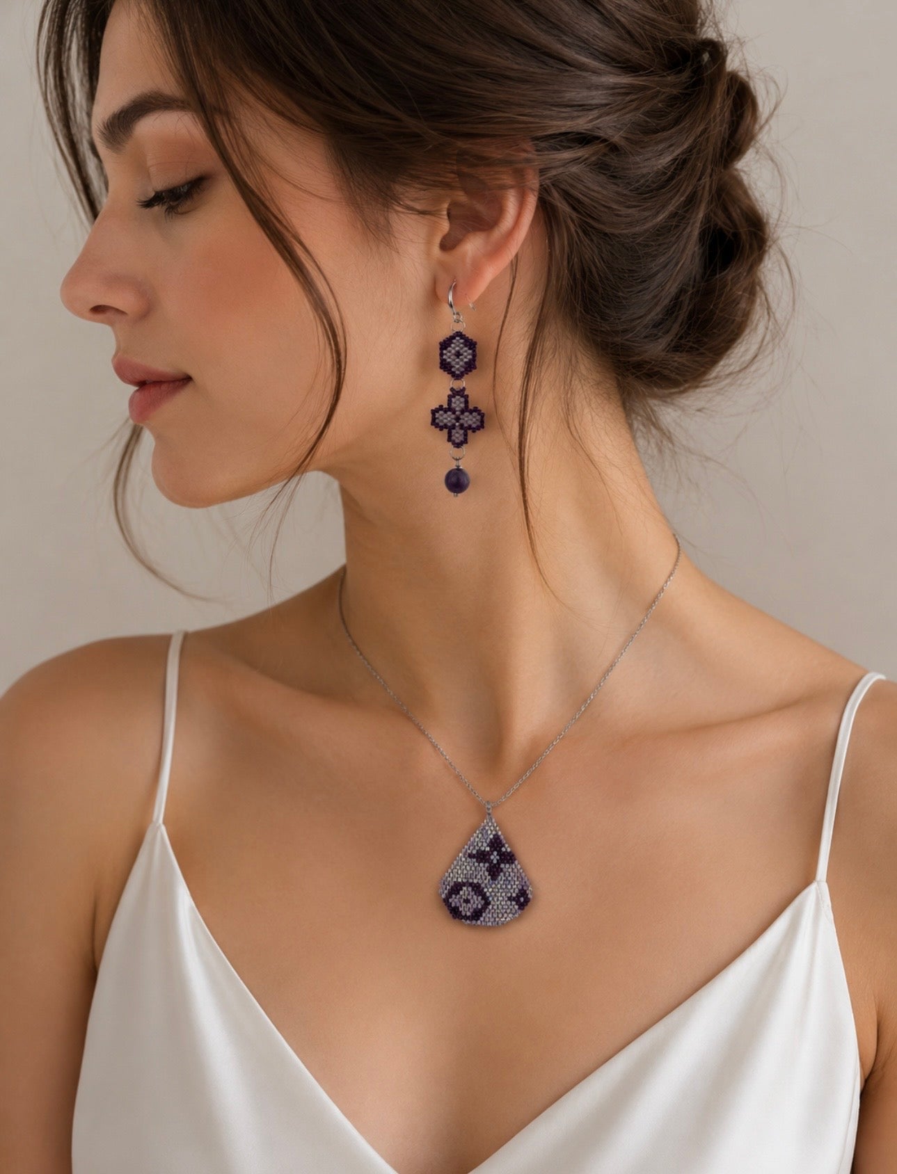 Midnight Cross Miyuki Jewellery Set