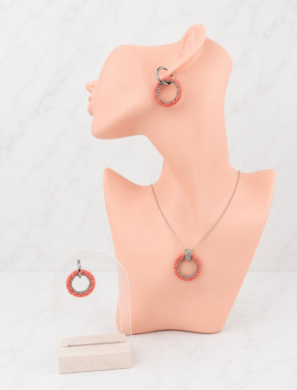 Peach Halo Jewellery Set
