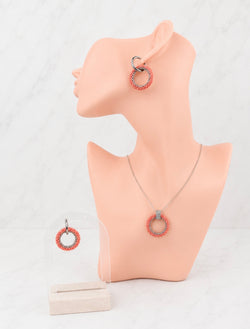 Peach Halo Jewellery Set