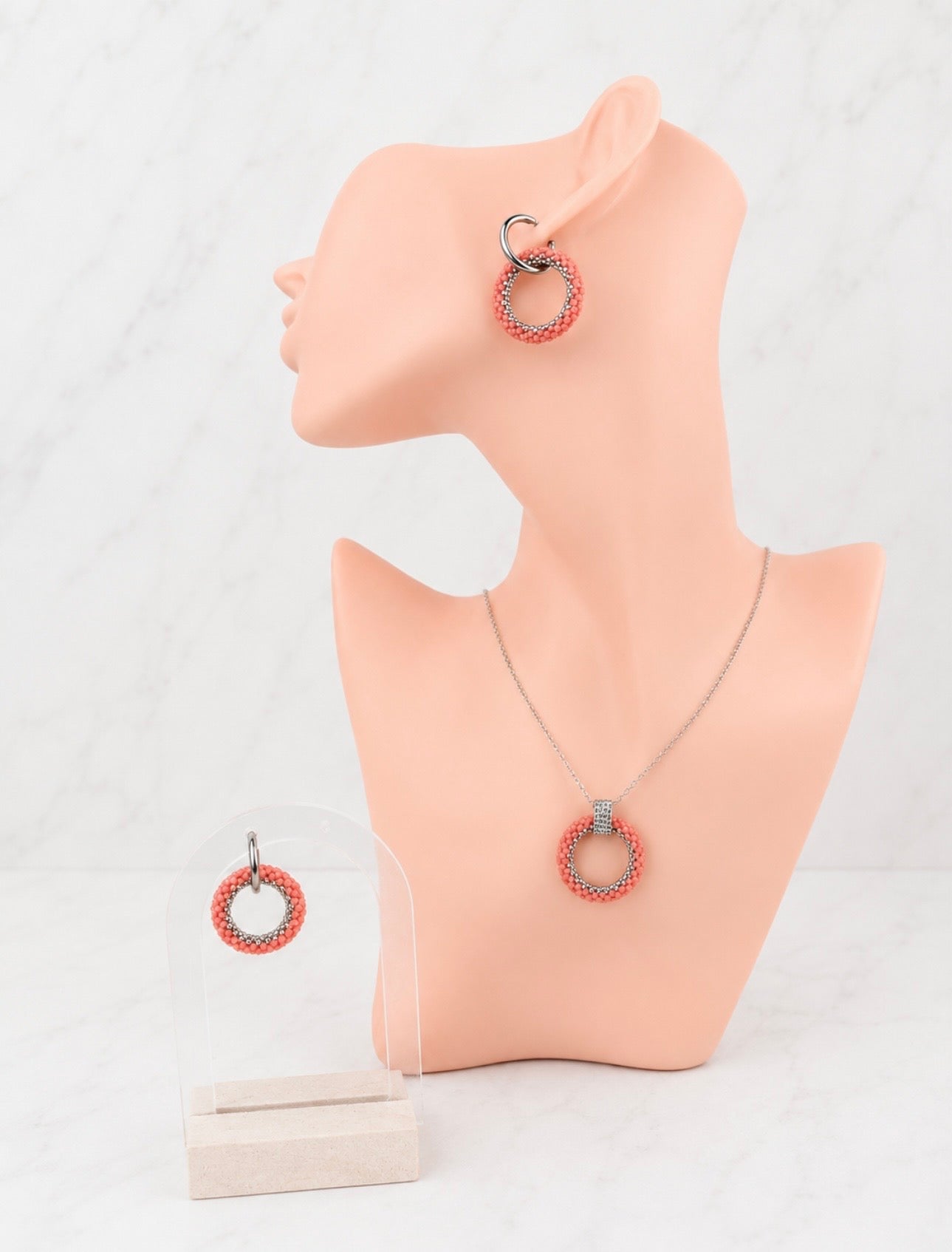 Peach Halo Jewellery Set